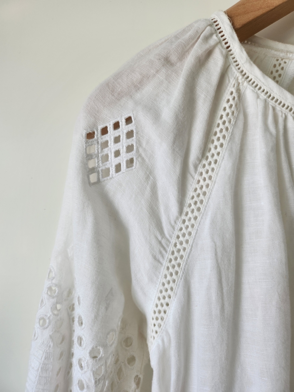 J.Crew Beach Coverup In White Linen With Eyelet Details - Picture 5 of 6